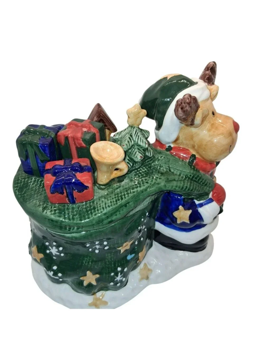 Christmas Ceramic Reindeer Cookie Jar Gifts & Tree  East West Distributing Co.